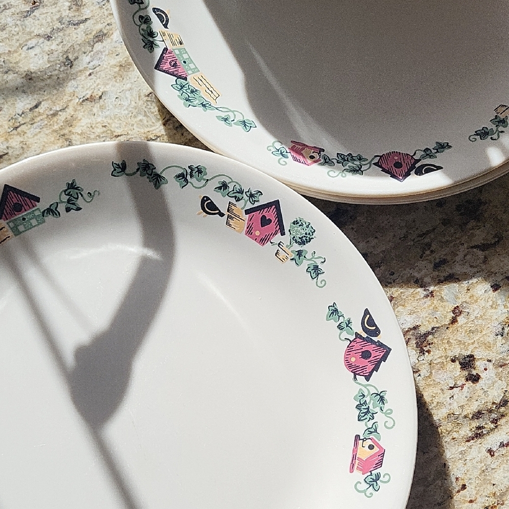 7x corelle vintage farmhouse Decorative Cream Dinner Plates